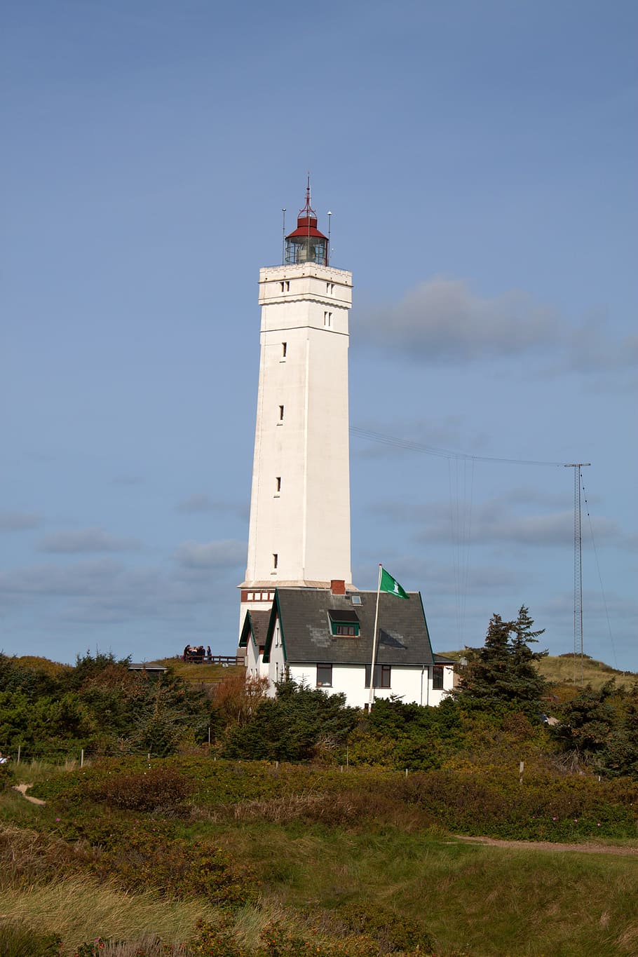 Lighthouse, Denmark, North Sea, blavand, holiday, dunes, fyr, HD wallpaper