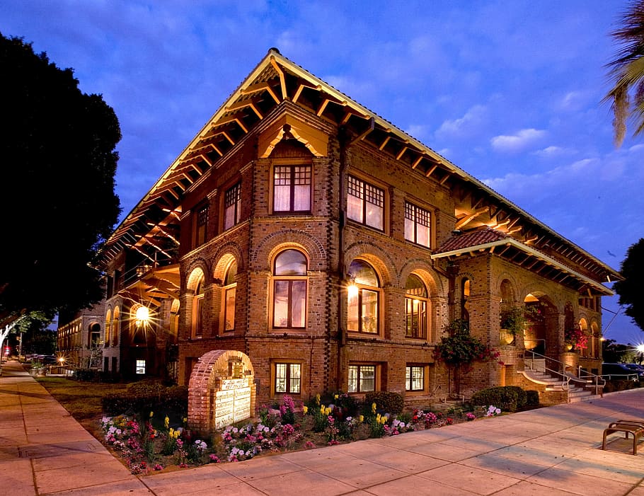 Riverside, California, Ymca, Building, architecture, sky, clouds HD wallpaper