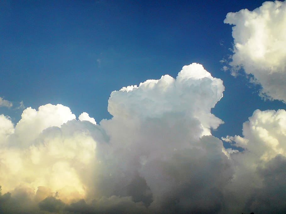 clouds, sky, blue, nature, weather, backgrounds, outdoors, summer HD wallpaper