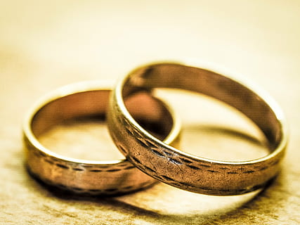 two silver-colored rings, wedding rings, before, together, marry HD wallpaper