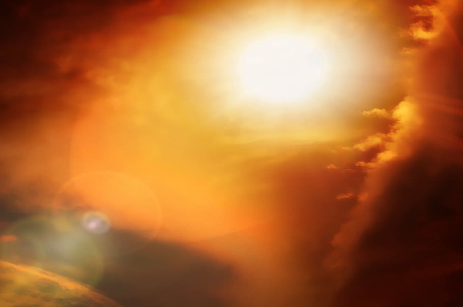 sky, sun, clouds, light, hell, back light, nature, sunset, backgrounds HD wallpaper