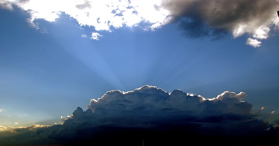 Clouds, Rays, Sun, the rays, the sun, after the storm, rays of the sun, HD wallpaper