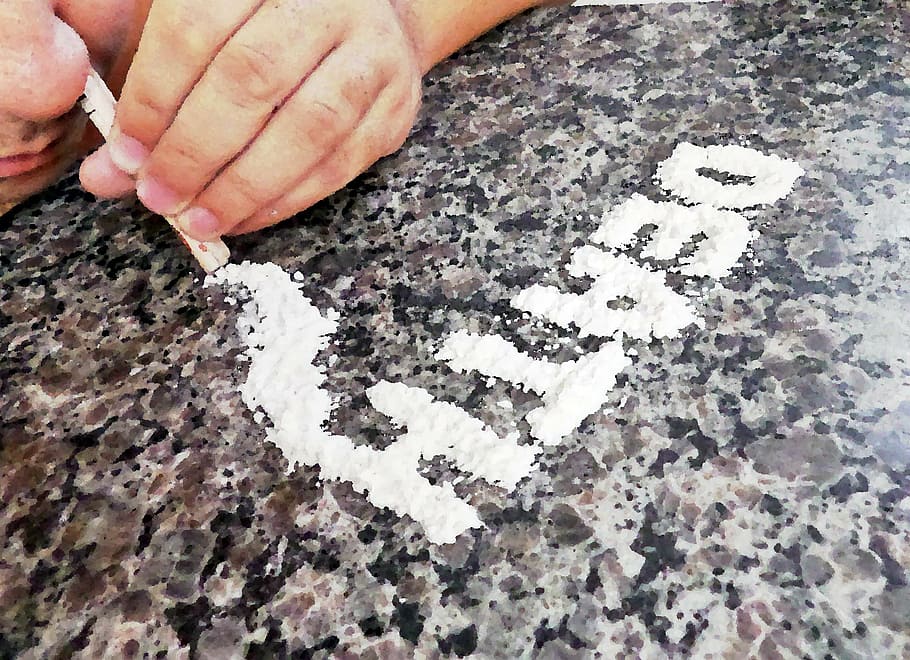 Death white powder art, cocaine, drugs, chemical dependency, toxic