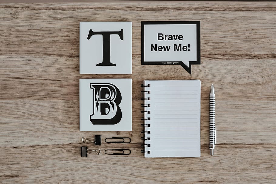 Inspirational cards with quotes and an empty notebook, notepad HD wallpaper