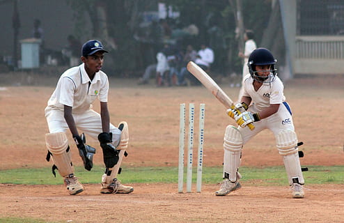 boy playing cricket, sports, view, close, stumps, bat, pitch HD wallpaper