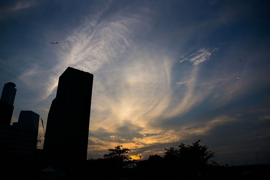cloud, night view, han river, sky, sunset, building exterior HD wallpaper