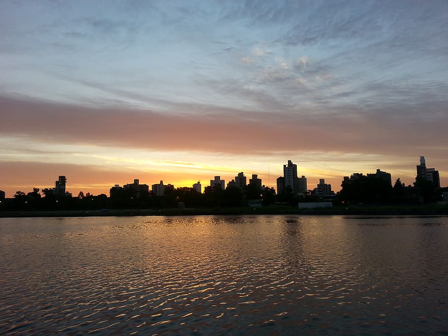 sunset, river, sky, landscape, city, porto, summer, nature HD wallpaper