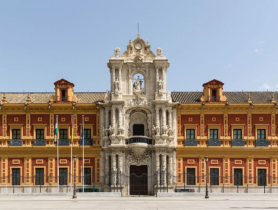 palace, san telmo, building, architecture, seville, spain, city HD wallpaper