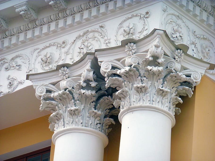 Columnar, Capitals, Detail, Architecture, architectural column HD wallpaper