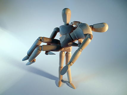 close-up of two brown puppet human toys, first aid, rescue HD wallpaper
