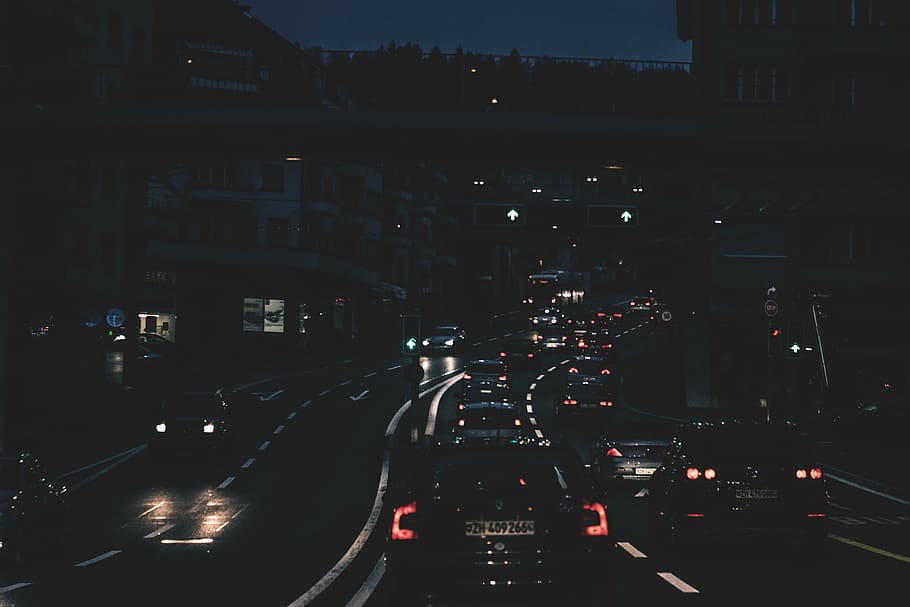 vehicles travelling on road during nighttime, cars, architecture HD wallpaper