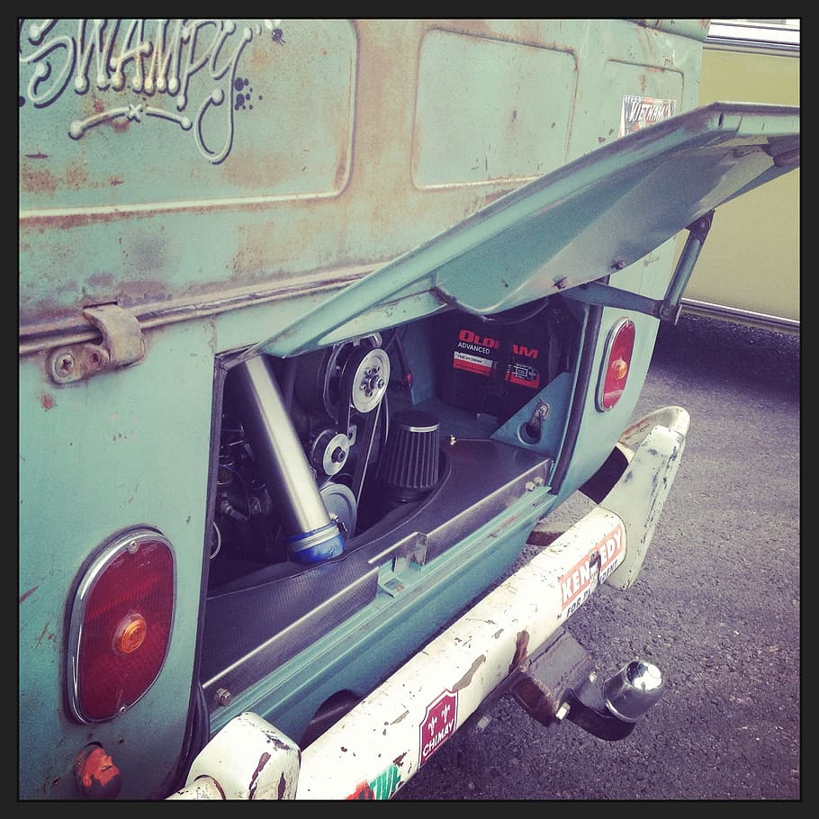 green vehicle, vw bus, old, van, vintage, transport, retro HD wallpaper