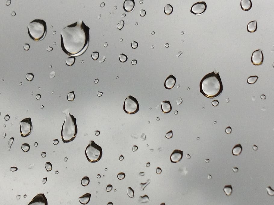 Raindrops, Window, Glass, wet, weather, full frame, liquid HD wallpaper