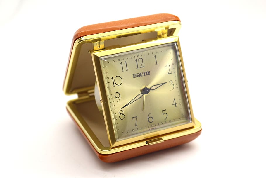 traveling alarm clock, watch, time, appointment, foldable clock, HD wallpaper