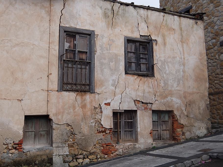 house, decay, crackles, wall, dark, ruin, architecture, window HD wallpaper