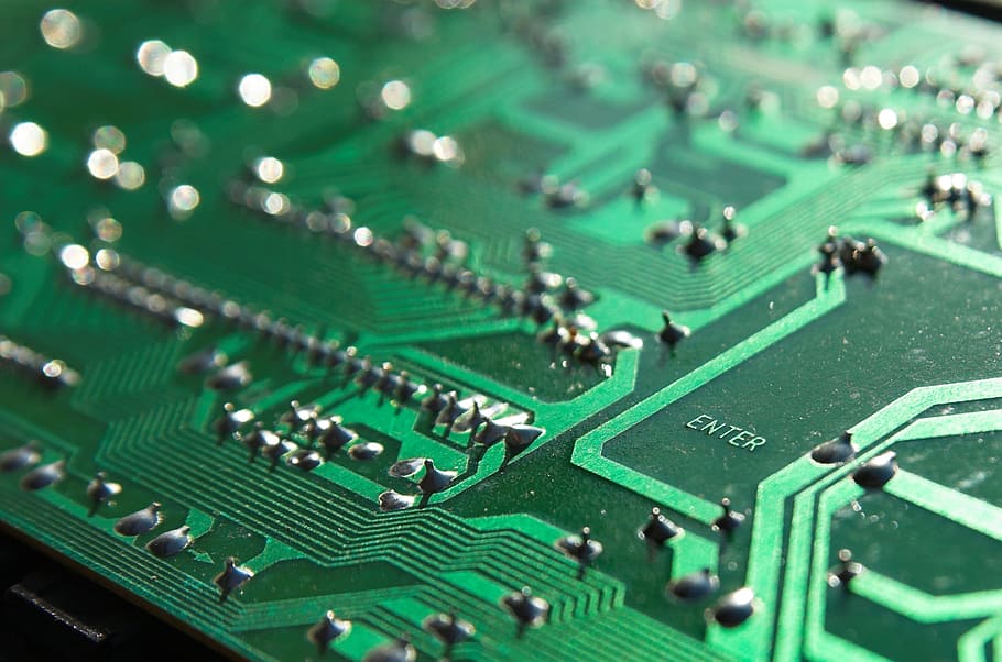 macro photography of green circuit board, Cyber, Security, Network HD wallpaper