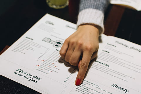 Choosing from a menu, bar, close up, hands, restaurant, document HD wallpaper