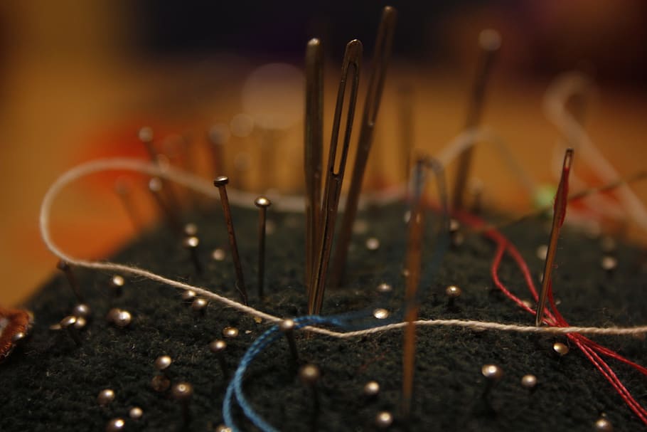 needle, pad, sewing, tradition, thread, incense, spirituality HD wallpaper