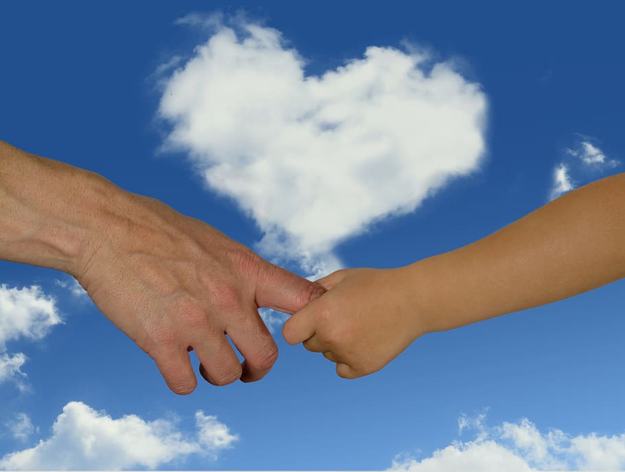 hands, finger, keep, detention, heart, love, contact, affection HD wallpaper