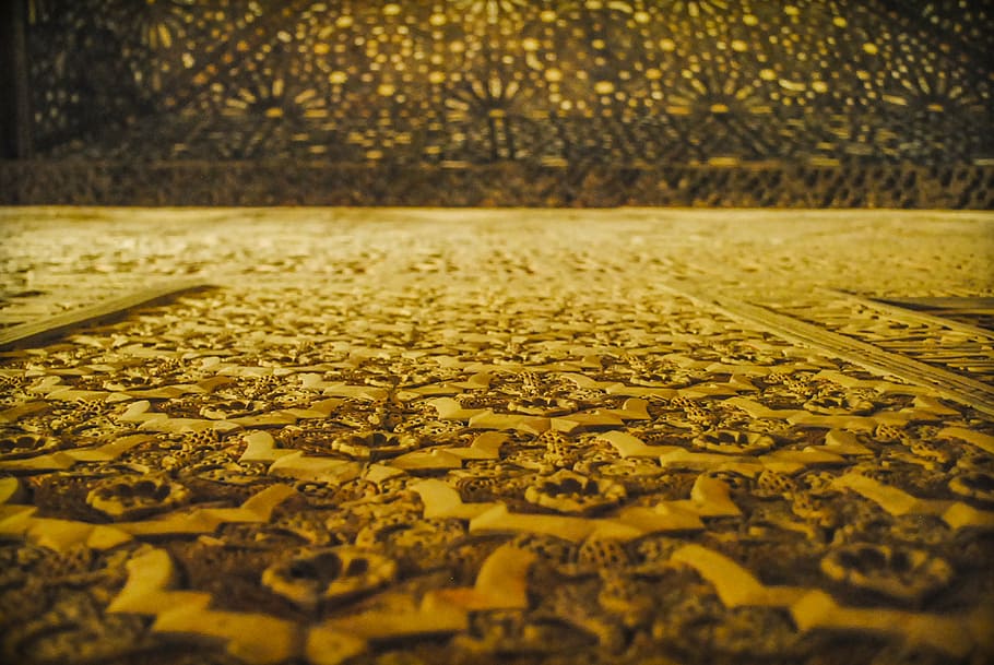 abstract, architecture, gold, light, outdoors, pattern, texture HD wallpaper