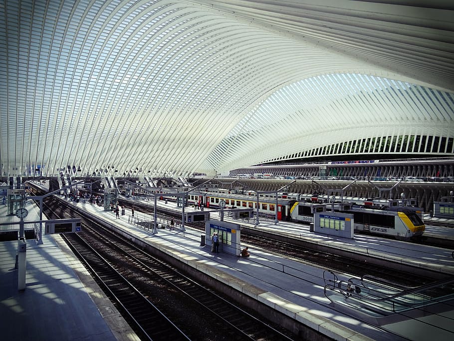 cork, station, architecture, futuristic, train, sncb, cfl, belgium, HD wallpaper