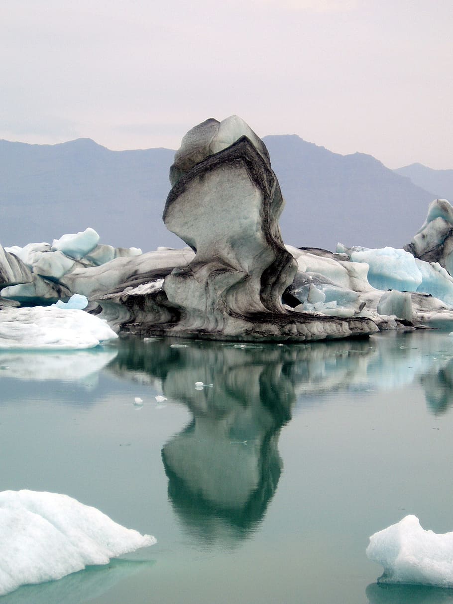 iceberg surrounded with body of water, iceland, glacier, jökulsárlón