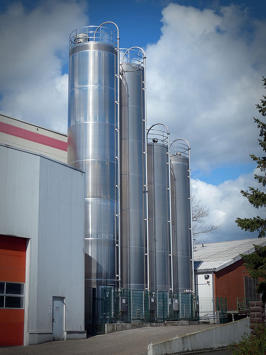 silo, industry, memory, storage, stainless steel, cylinder HD wallpaper