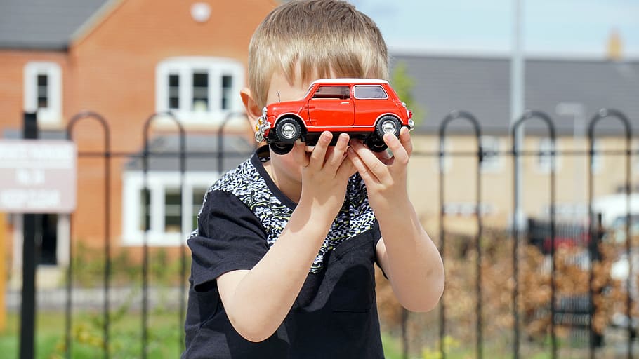 model, car, mini cooper, red, vehicle, colourful, vintage, street HD wallpaper