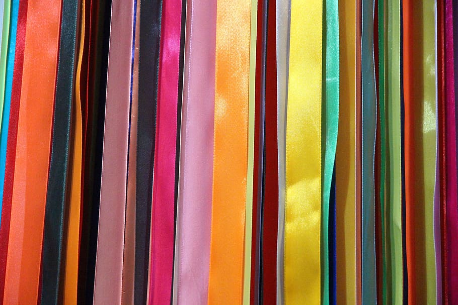 multicolored textile, Satin, Ribbons, Tape, satin ribbons, colored ribbons