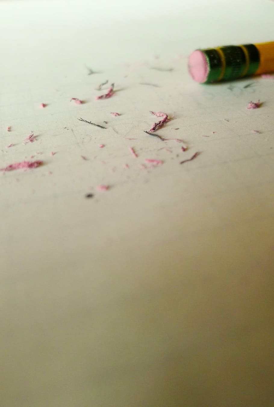pencil on white printer paper, eraser, writing, blank, writer' block, HD wallpaper
