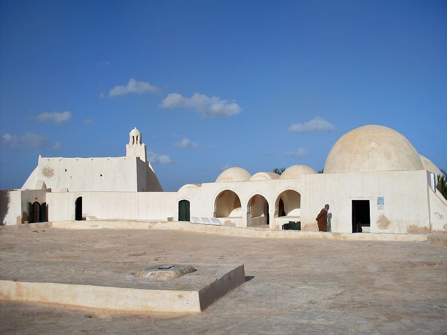 tunisia, building, structure, architecture, sky, clouds, landscape scenic HD wallpaper