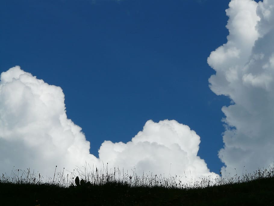 cloud, cumulus clouds, thunderstorm, sky, blue, rain, weather HD wallpaper