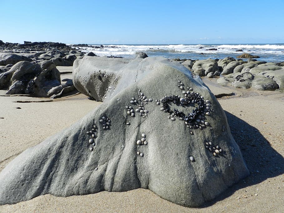 stone, mar, beach, sea, nature, coastline, sand, rock - Object HD wallpaper