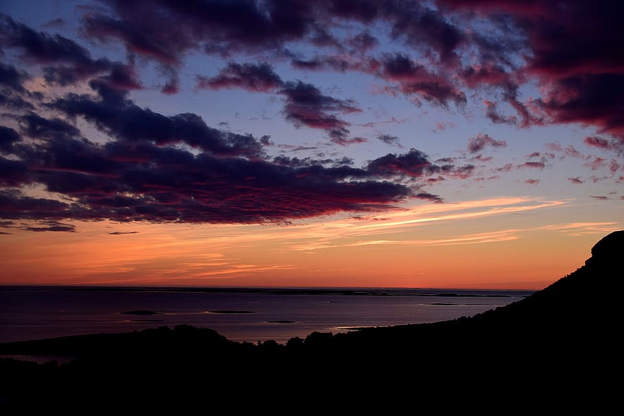 sunset, dusk, dawn, panorama, sky, scenics - nature, water HD wallpaper