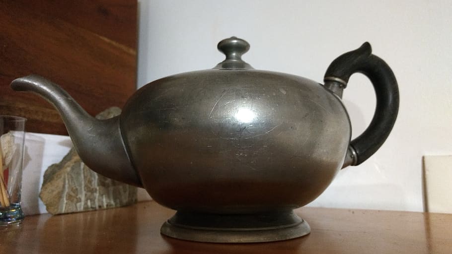 old teapot, drink, indoors, no people, table, household equipment HD wallpaper