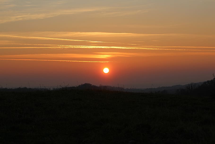 sunset, dusk, abendstimmung, evening sky, afterglow, scenics - nature HD wallpaper