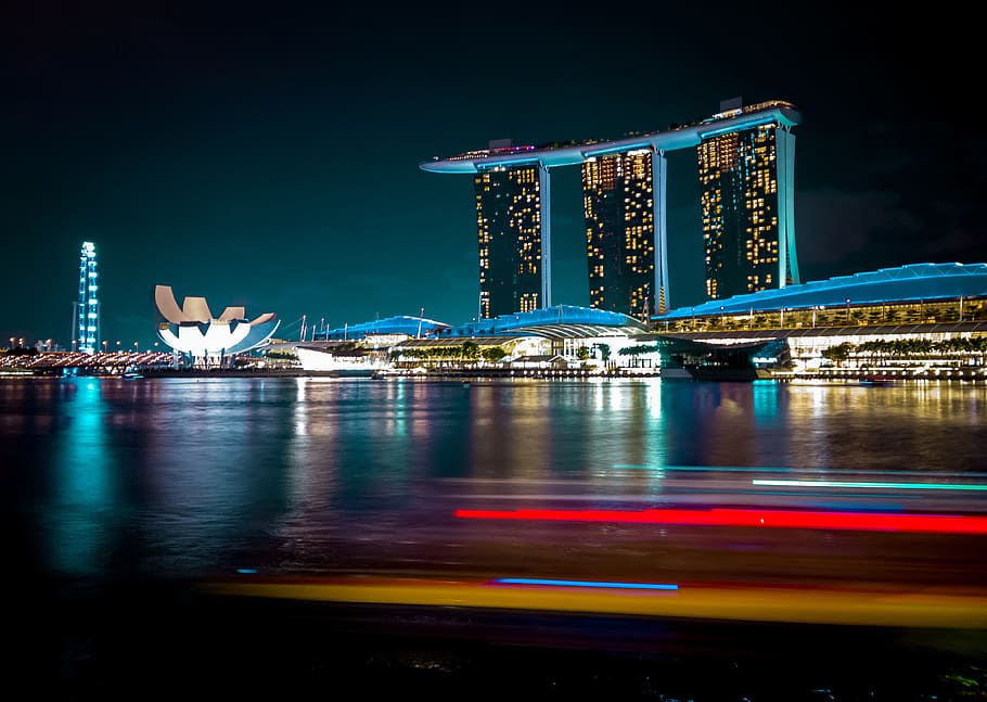 time lapsed photo of Marina Sand Bay in Singapore, singapore river, HD wallpaper
