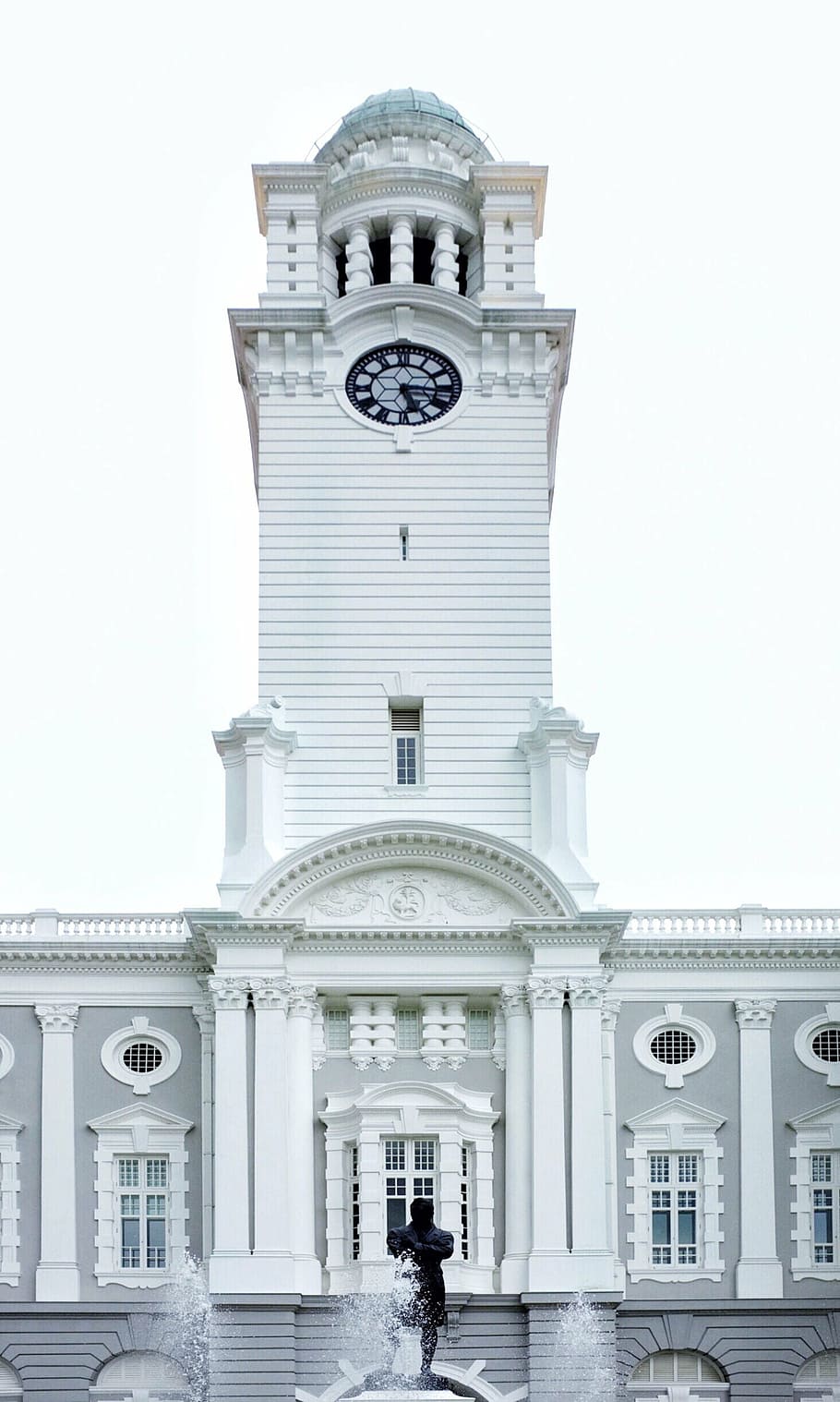 architecture, building, clock, facade, perspective, time, windows HD wallpaper