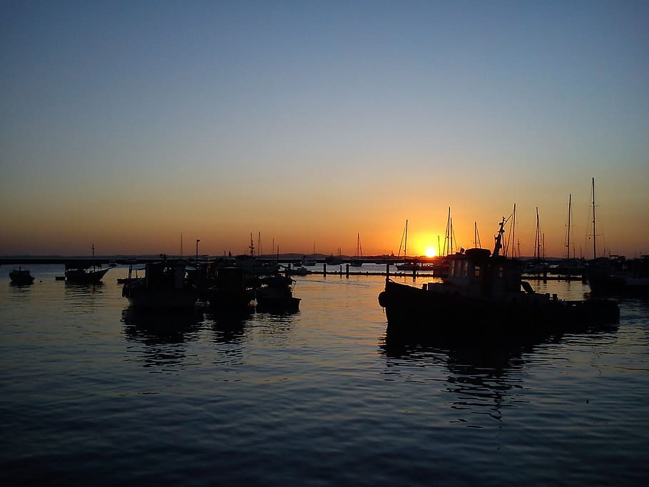 sky, solar, between, clouds, 3, water, nautical vessel, sunset HD wallpaper