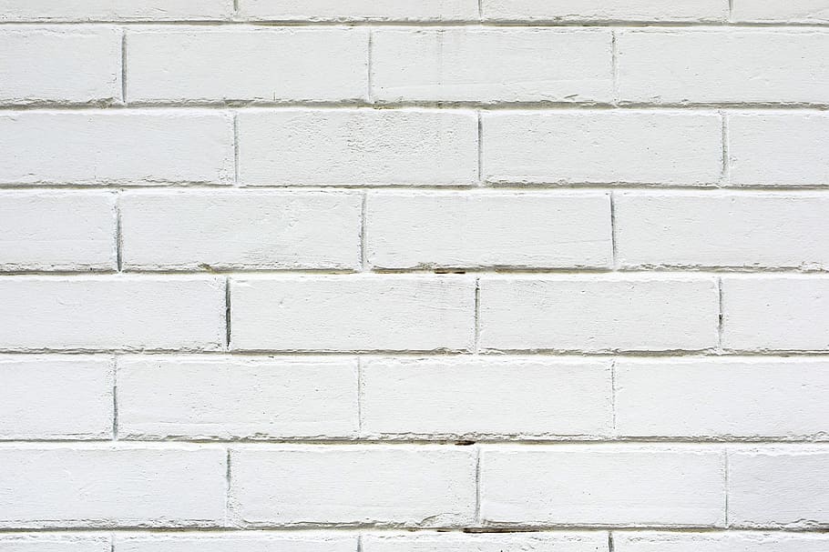 white painted bricked wall, pattern, desktop, cement, concrete HD wallpaper