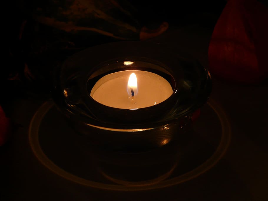 candle, tealight, flame, burn, romance, love, evening, night HD wallpaper
