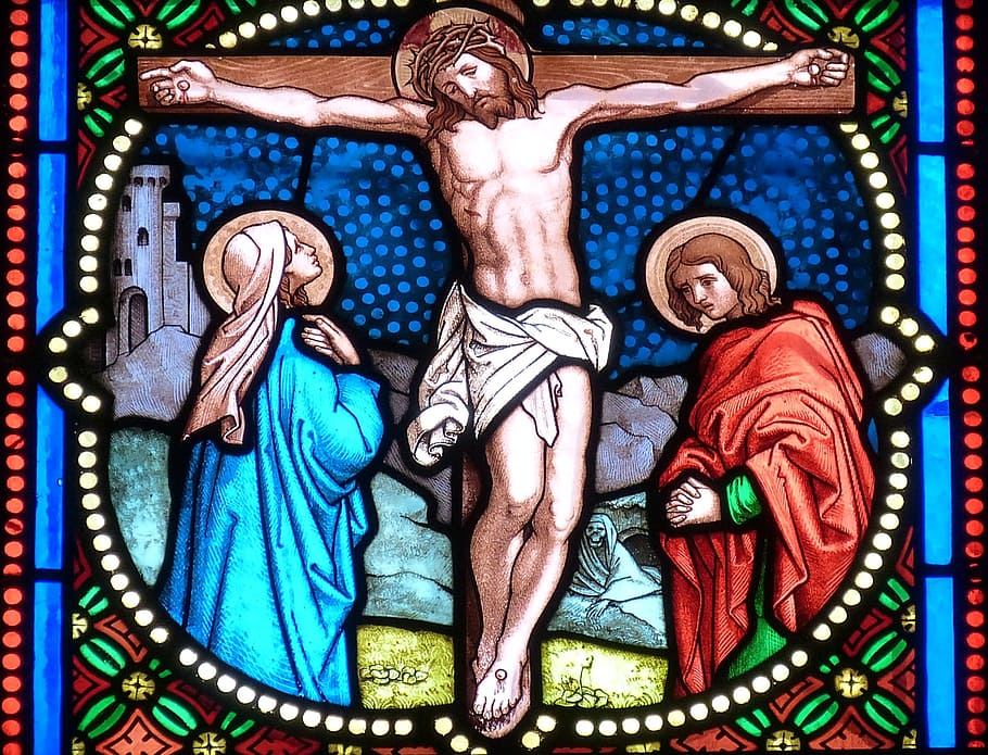 Jesus Christs illustration, church, window, church window, stained glass, HD wallpaper