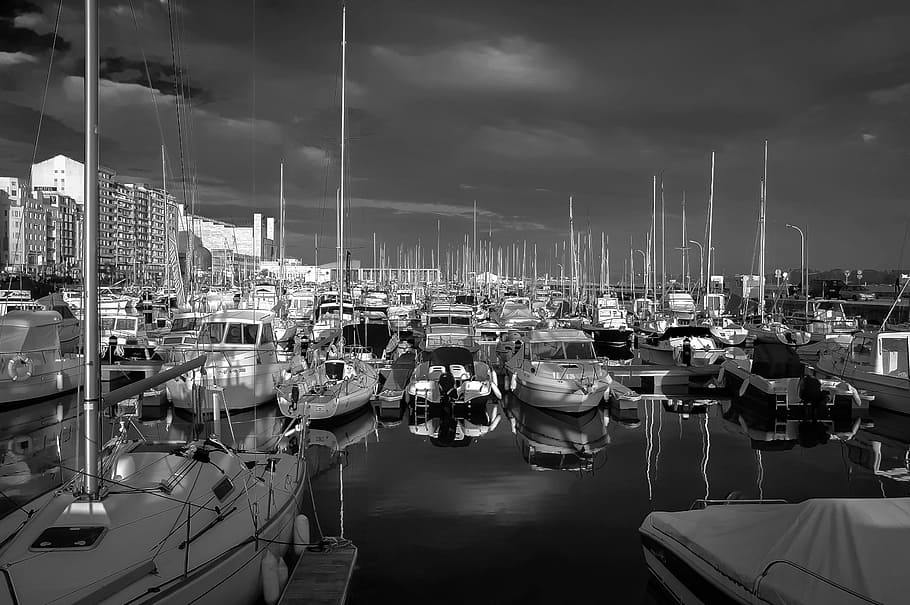Black, And, White, White, Ship, Travel, Boat, sky, transportation HD wallpaper