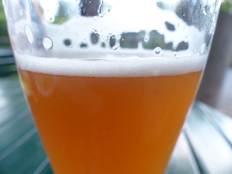 view of half-empty drinking glass, Wheat Beer, refreshment HD wallpaper