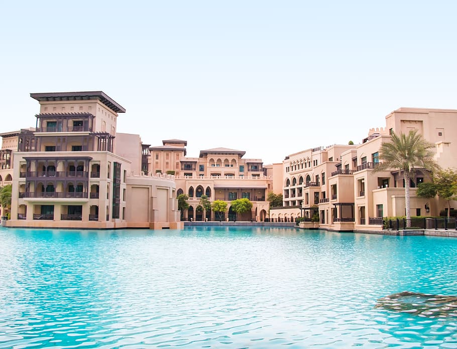 architecture, building, infrastructure, sky, swimming, pool HD wallpaper
