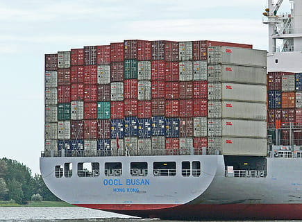Container, Freighter, Rear, China, Elbe, hamburg, cargo, ship HD wallpaper