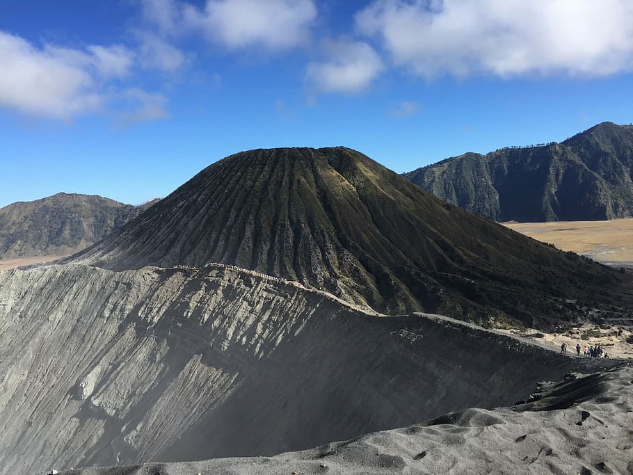 volcano, bromine, indonesia, mountain, nature, landscape, scenics HD wallpaper