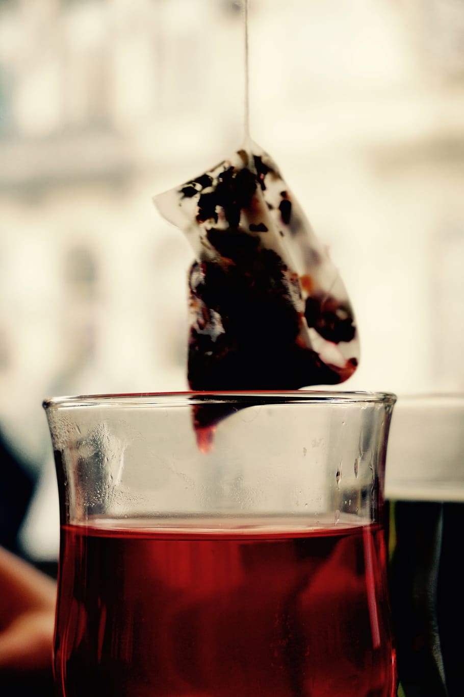 tee, tea bags, red, drip, mood, drink, glass, food and drink HD wallpaper