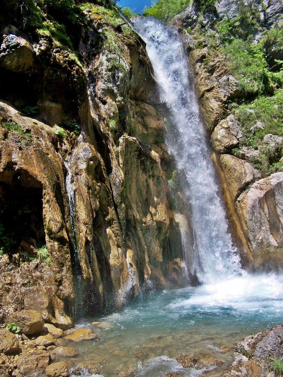 Natural, Spectacle, Waterfall, Rapids, natural spectacle, karawanken, HD wallpaper