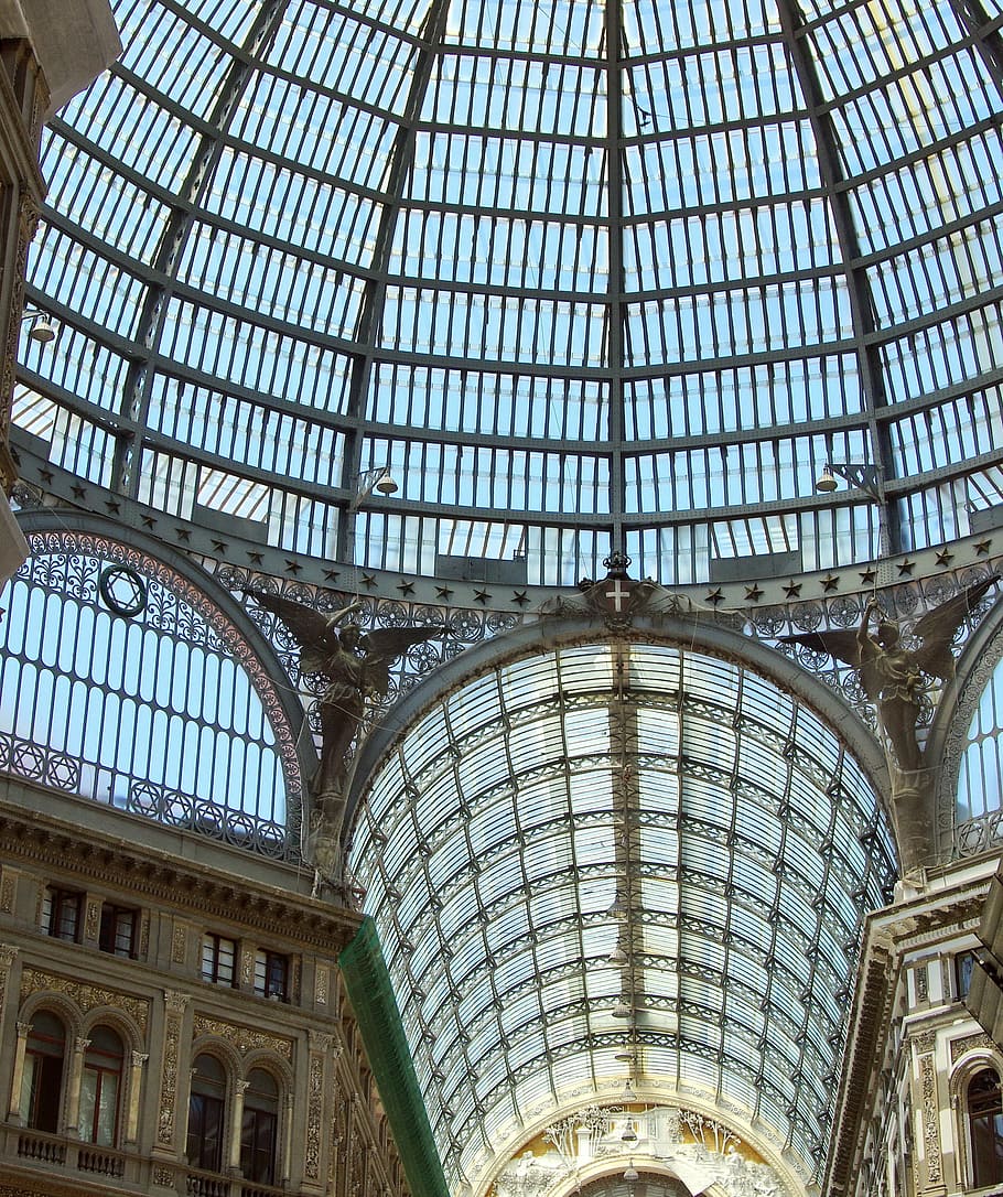 Italy, Naples, Galleria, Umberto I, canopy, trade, architecture, HD wallpaper